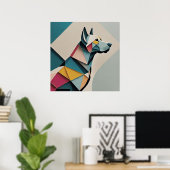 Afdrukbare mooie geometrische illustratie Hond Poster (Thuiskantoor)