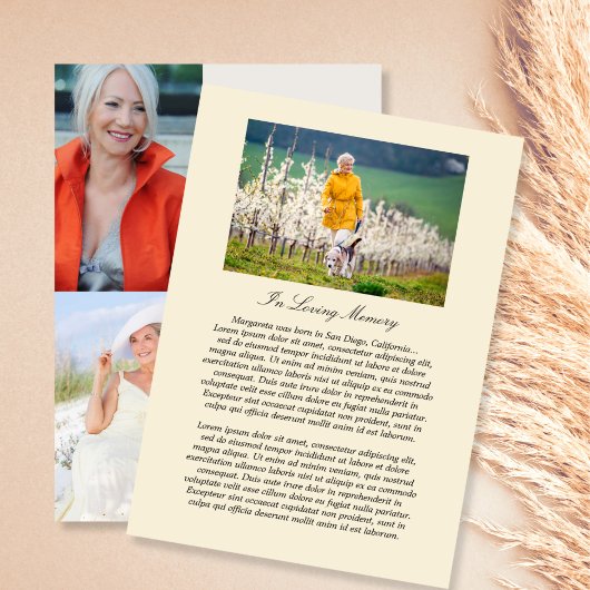 Afdrukbare Multi Photo Celebration of Life-program Kaart