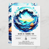 Afdrukbare nautische verjaardag kaart (Voorkant / Achterkant)