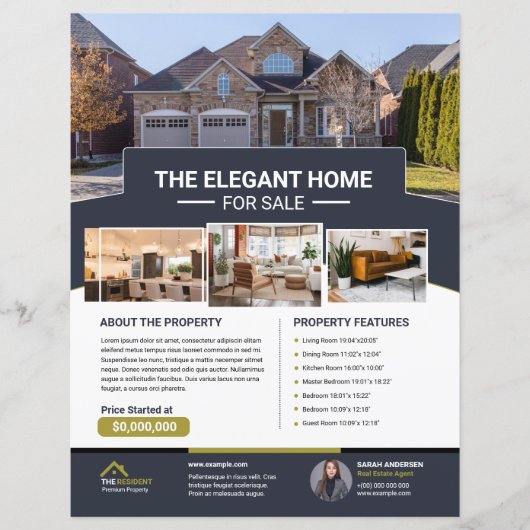 Afdrukbare onroerend goed Flyer Sjabloon (Voorkant)