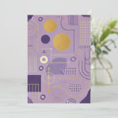 Afdrukbare Paarse en gouden Scandinavische patrone Kaart (Staand voorkant)