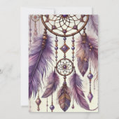 Afdrukbare Paarse & Gouden Boho Dreamcatcher Patro Kaart (Achterkant)