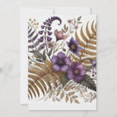 Afdrukbare Paarse & Gouden Boho Wildflowers en Fer Kaart (Achterkant)