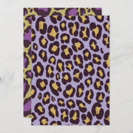 Afdrukbare Paarse & Gouden Cheetah Spots Scrapbook Kaart