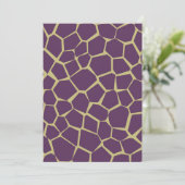 Afdrukbare Paarse & Gouden Giraffe Print Scrapbook Kaart (Staand voorkant)