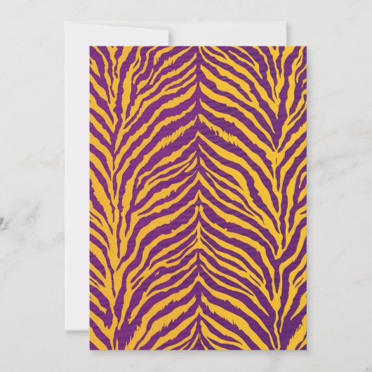 Afdrukbare Paarse & Gouden Tiger Stripes Scrapbook Kaart (Voorkant)