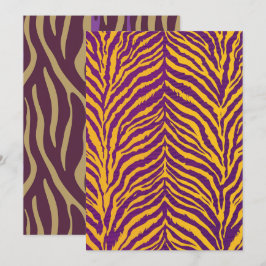 Afdrukbare Paarse & Gouden Tiger Stripes Scrapbook Kaart