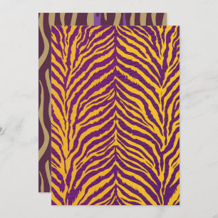 Afdrukbare Paarse & Gouden Tiger Stripes Scrapbook Kaart