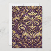Afdrukbare Paarse & Gouden Victoriaans Acanthus Kaart (Achterkant)