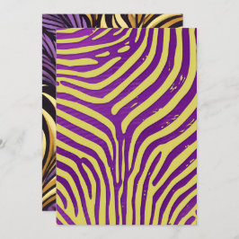 Afdrukbare Paarse & Gouden Zebra Stripe Scrapbook Kaart