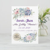 Afdrukbare Paarse lavender Floral Save the Date Kaart (Staand voorkant)