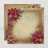 Afdrukbare  papier Poinsettia Lijst Scrapbook Kaart (Voorkant / Achterkant)