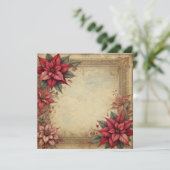 Afdrukbare papier Poinsettia Lijst Scrapbook Kaart (Staand voorkant)