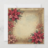 Afdrukbare papier Poinsettia Lijst Scrapbook Kaart (Voorkant)