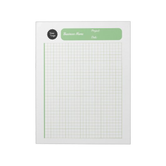 Afdrukbare papieren groene engineering grafiekblad notitieblok (Linkerzijde)