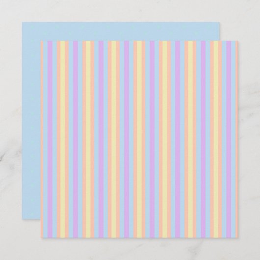 Afdrukbare Pastel Rainbow Spots & Stripes Scrapboo Kaart (Voorkant / Achterkant)