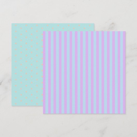 Afdrukbare Pastel Rainbow Stripes & Polka Dots Kaart (Voorkant / Achterkant)