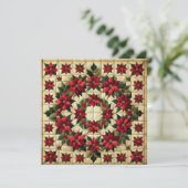 Afdrukbare Patchwork Poinsettia Krans Scrapbooking Kaart (Staand voorkant)