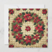 Afdrukbare Patchwork Poinsettia Krans Scrapbooking Kaart (Achterkant)