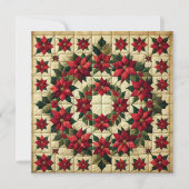 Afdrukbare Patchwork Poinsettia Krans Scrapbooking Kaart (Voorkant)