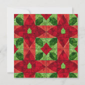 Afdrukbare Patchwork Poinsettia Patroon Scrapbook Kaart (Achterkant)