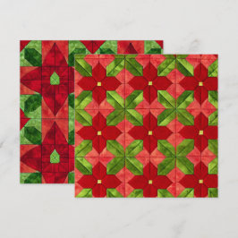 Afdrukbare Patchwork Poinsettia Patroon Scrapbook Kaart