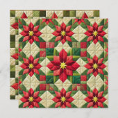 Afdrukbare Patchwork Poinsettia Star Scrapbooking Kaart (Voorkant / Achterkant)