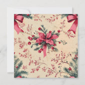 Afdrukbare  Pinkmas Branches Bogen & Bessen Kaart (Achterkant)