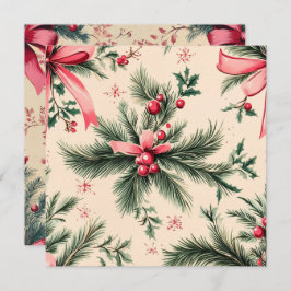 Afdrukbare Pinkmas Branches Bogen & Bessen Kaart