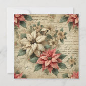 Afdrukbare  poinsettia op Script Scrapbook Kaart (Achterkant)