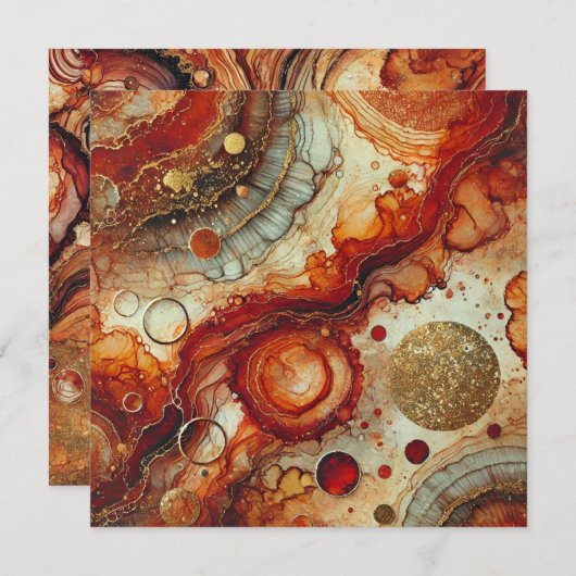 Afdrukbare Pompoen Spice Alcohol Ink Scrapbook Kaart (Voorkant / Achterkant)