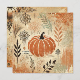 Afdrukbare pompoen Spice Distressed Ink Scrapbook Kaart