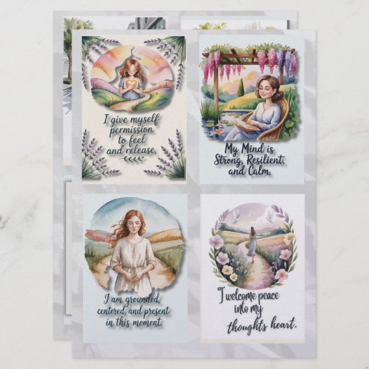 Afdrukbare positieve affirmatie Kaarten & Insta Qu (Voorkant / Achterkant)