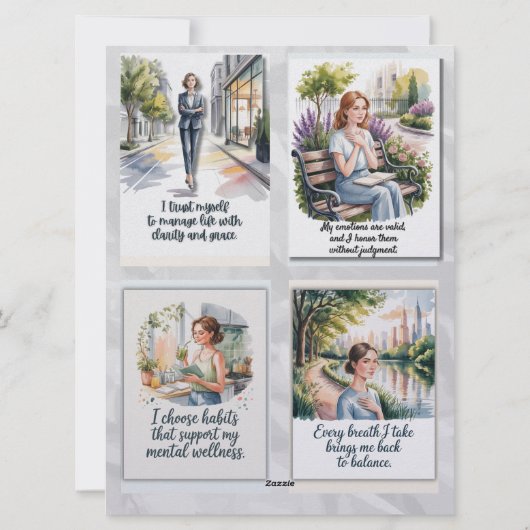 Afdrukbare positieve affirmatie Kaarten & Insta Qu (Achterkant)