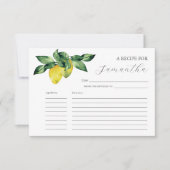 Afdrukbare Recept Kaarten Waterverf Citroenen (Voorkant)