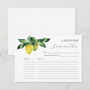 Afdrukbare Recept Kaarten Waterverf Citroenen