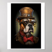 Afdrukbare Regal Steampunk Boxer Dog Right 117 Poster (Voorkant)