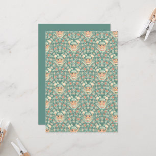 Afdrukbare Retro Cheerleader Floral Mandala Scallo Kaart