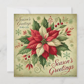 Afdrukbare Retro Christmas Poinsettia Scrapbook Kaart (Achterkant)