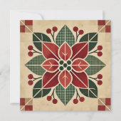 Afdrukbare Retro Folk Art Poinsettia Scrapbook Kaart (Voorkant)