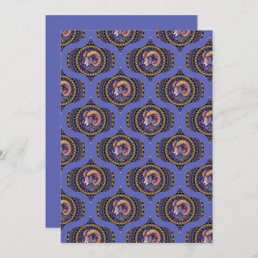 Afdrukbare Retro grillige Ram Astrologie Mandala Kaart (Voorkant / Achterkant)