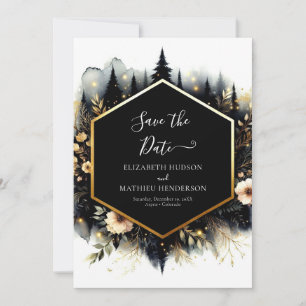 Afdrukbare Romance Enchanted Forest Wedding Save The Date
