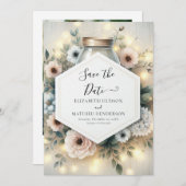 Afdrukbare Romance Mason Jar Wedding Save The Date (Voorkant / Achterkant)