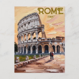 Afdrukbare Rome Italië Colosseum Travel Art Vintag Briefkaart