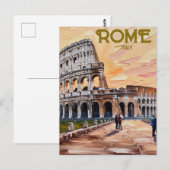 Afdrukbare Rome Italië Colosseum Travel Art Vintag Briefkaart (Voorkant / Achterkant)