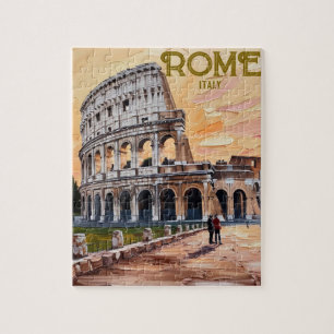 Afdrukbare Rome Italië Colosseum Travel Art Vintag Legpuzzel