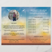 Afdrukbare rouwprogramma sjabloon brochure (Achterkant)
