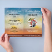 Afdrukbare rouwprogramma sjabloon brochure (Hand)