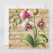 Afdrukbare  Roze en Groene Orchideeën Scrapbook Kaart (Achterkant)