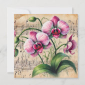 Afdrukbare  Roze en Groene Orchideeën Scrapbook Kaart (Voorkant)
